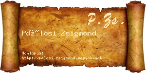 Pálosi Zsigmond névjegykártya
